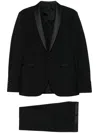 Tagliatore Black Suit With Vest Jacket And Trousers In Black