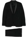 Tagliatore Black Suit With Vest Jacket And Trousers In Black