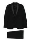 Tagliatore Black Suit With Vest Jacket And Trousers In Black