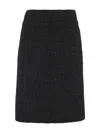Tagliatore Black Tweed Pencil Skirt With Lurex Yarn. In Black