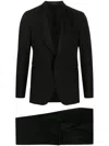 Tagliatore Single-breasted Black Suit With Notched Lapels In Black