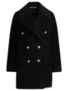 Tagliatore Black Virgin Wool Coat In Black