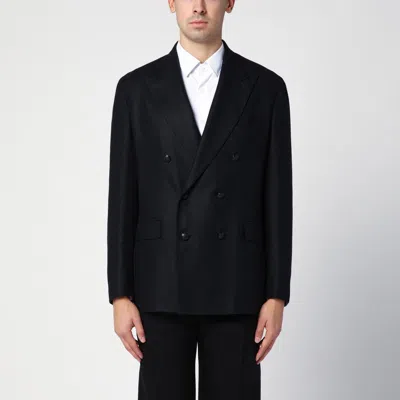 Tagliatore Black Wool And Cashmere Double-breasted Jacket