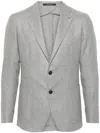 Tagliatore Wool Jacket Featuring Brooch Detail In Gray