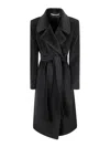 Tagliatore Black Wool Blended Alpaca Coat In Black
