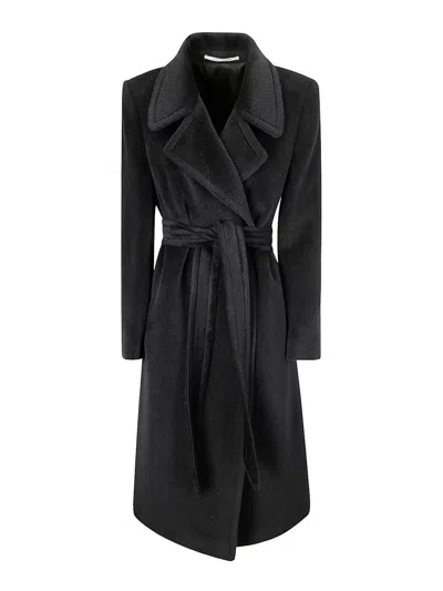 Tagliatore Black Wool Blended Alpaca Coat
