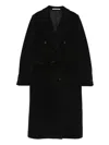 Tagliatore Double-breasted Wool Coat Long Sleeves In Black