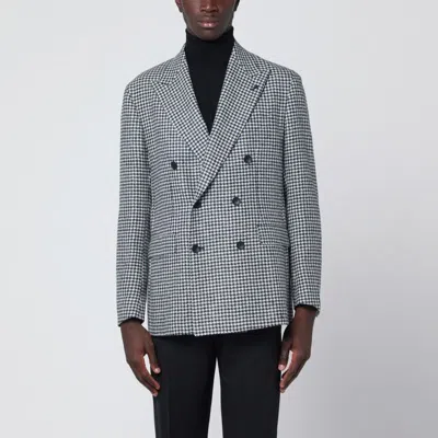 TAGLIATORE TAGLIATORE  BLACK/WHITE HOUNDSTOOTH DOUBLE-BREASTED JACKET