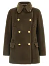 Tagliatore Classic Double-breasted Coat Flap Pockets In Brown