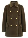 Tagliatore Classic Double-breasted Coat Flap Pockets In Brown