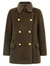 Tagliatore Classic Double-breasted Coat Flap Pockets In Brown