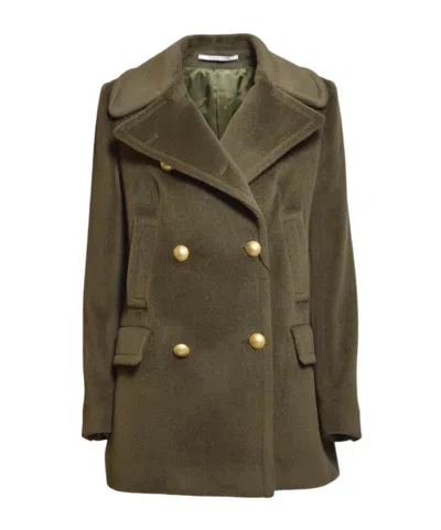 Tagliatore Long-sleeved Coat In Green