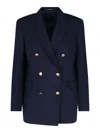 Tagliatore Tailored Double-breasted Jacket Gold Buttons In Blue