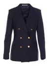 Tagliatore Structured Double-breasted Jacket Gold Buttons In Blue