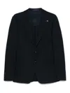 Tagliatore Midnight Blue Tailored Jacket With Classic Design And English Vents In Blue