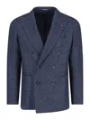 Tagliatore Tailored Double-breasted Jacket Front Pockets In Blue