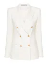 Tagliatore Peak-lapels Double-breasted Blazer In White