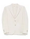 Tagliatore Light Beige Button-front Montecarlo Jacket In Cream