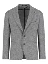 Tagliatore Cut-off Turple One-breasted Cashmere Blend Jacket In Grey