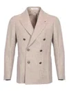 Tagliatore Double-breasted Wool And Cashmere Jacket In Pink