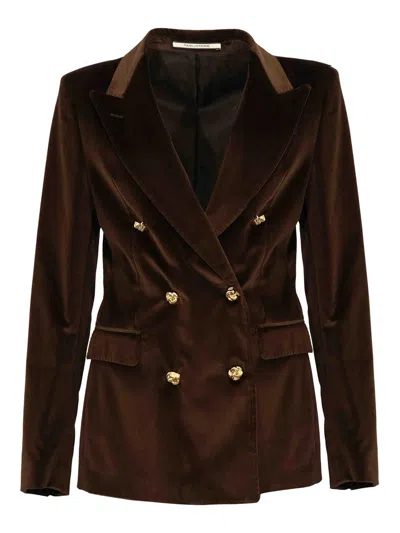 Tagliatore Paris Velvet Jacket In Brown