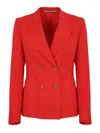 Tagliatore J-coral Double-breasted Blazer In Viscose In Red