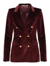 Tagliatore Paris Velvet Jacket In Red