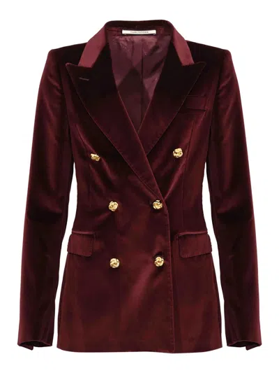 Tagliatore Paris Velvet Jacket In Red