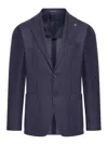 Tagliatore Pique-texture Single-breasted Blazer In Azul
