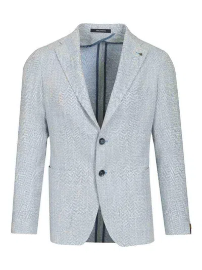 Tagliatore Monte Carlo Blazer Herringbone In Blue