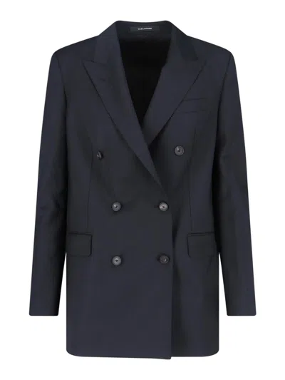 Tagliatore Blazer In Cashmere In Black