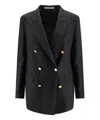 Tagliatore Wool And Cashmere Blend Double-breasted Jacket In Black