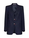 Tagliatore Bertha Viscose-blend Single-breasted Blazer In Blue