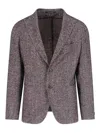 Tagliatore Tailored Jacket Herringbone Pattern In Brown