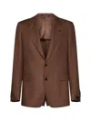 Tagliatore Linen Single-breasted Blazer In Coccio