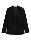 Tagliatore Double-breasted Camel Wool Blazer Clothing In Black
