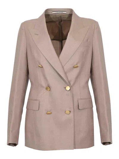 Tagliatore Double-breasted Parigi Jacket In Pink