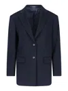 Tagliatore Tailored Blazer With Notch Lapel And Buttoned Cuffs In Blue