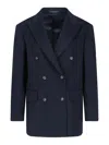 Tagliatore Blazer In Cashmere In Blue