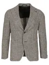 Tagliatore Houndstooth-print Single-breasted Blazer In Black