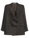 Tagliatore Doublebreasted Jacket With Herringbone Pattern In Brown