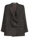 Tagliatore Doublebreasted Jacket With Herringbone Pattern In Gray