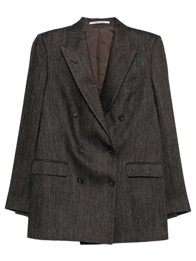 Tagliatore Blazer Jasmine Doppiopetto Motivo Spigato In Gray