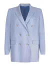 Tagliatore Double-breasted Jacket In Blue