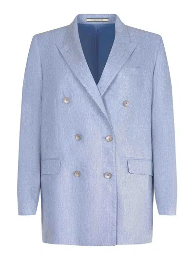 Tagliatore Double-breasted Jacket In Blue