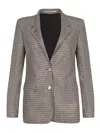 Tagliatore Houndstooth-pattern Buttoned Blazer In Gray