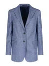 Tagliatore Tailored Jacket With Notched Lapel And Single Vent In Blue