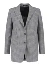 Tagliatore Houndstooth Pattern Blazer Pockets In Gray