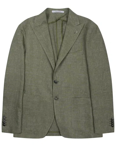 Tagliatore Peak-lapel Single-breasted Blazer In Green