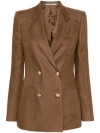 Tagliatore Nayade Linen Blazer In Brown